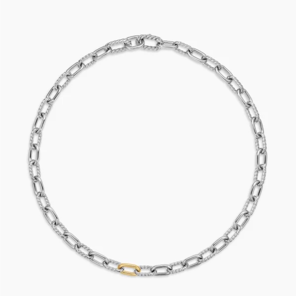 David Yurman Silver Necklace with Gold Accent